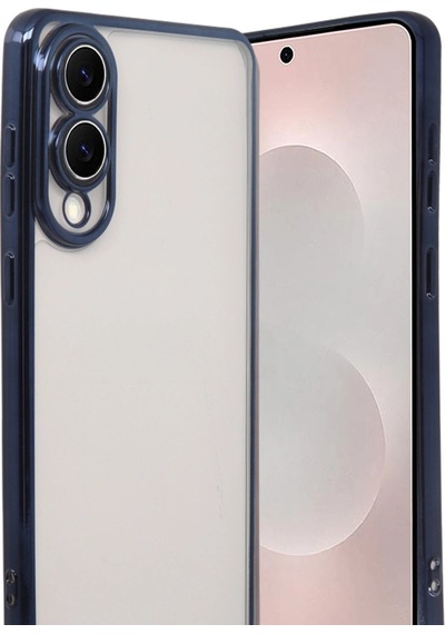Samsung Uyumlu Galaxy S25 Edge Kamera Korumalı Lensli Silikon Lacivert,