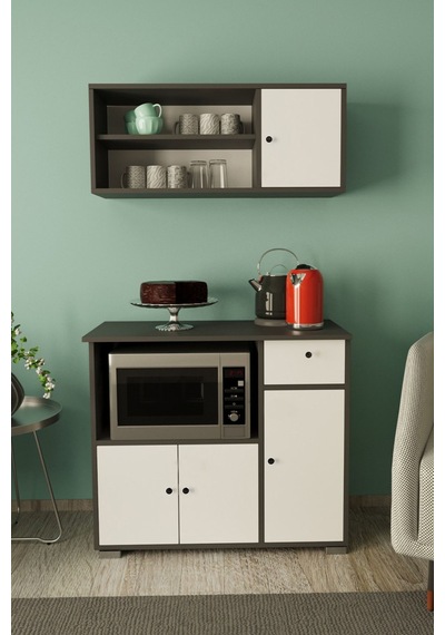 Besta 90 Cm Set Altı Dolap Antrasit - Beyaz