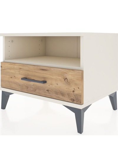 Hyperion Komodin Tek Raflı Tek Çekmeceli 60x44x48 Aytaşı-çam Aytaşı