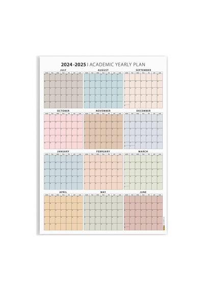 2026 -2027 Akademik Duvar Takvimi, Temmuz Başlangıçlı, Academic Wall Calendar Görseldeki Renk
