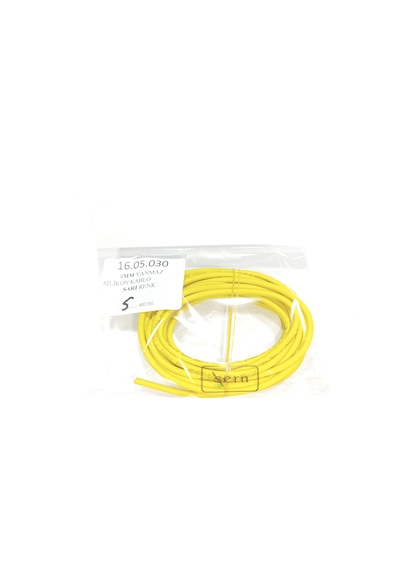 4mm 5metre Yanmaz Silikon Kablo Sarı Renk 1 Adet