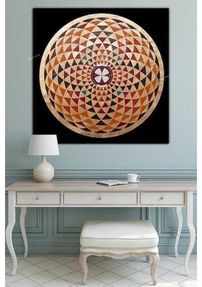 Yaşam Çiçeği Kutsal Geometri Sri Yantra Kanvas Tablo 80 x 80