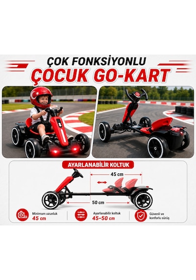Go-kard Uzaktan Kumandalı 12 Volt Akülü Araba Kırmızı