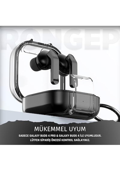 Samsung Galaxy Buds4 Pro/buds 4 İçin Kılıf Güvenlik Kilit Tasarımlı Transparent-lock Kulaklık