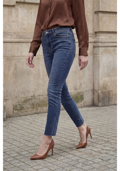 Hiccup My Fashıon Yüksek Bel Dar Kesim Skinny Kot Pantolon Lacivert