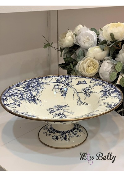 Miss Betty Blue Life Emaye Ayaklı Meyvelik 30 Cm