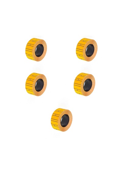 Motex Tanex Makine Etiketi Kraft Fiyatlandırma Numaralandırma Bant-12x21 Mm -800'lü -turuncu- 5 Adet 5 Rulo