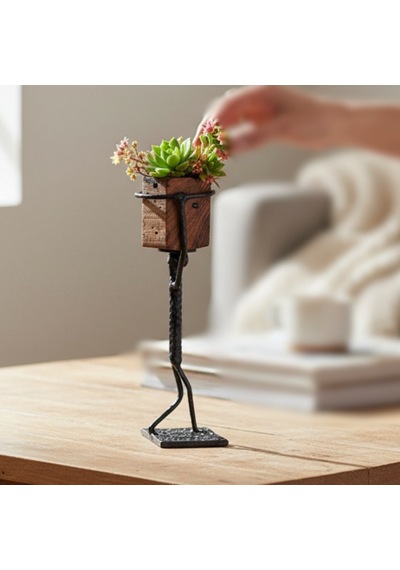 Dekoratif Metal Figür Sukulent Saksı Standı SPH006