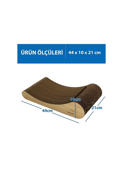 Herniks Doğal Kedi Otlu ve Zilli Toplu Kedi Tırmalama Kartonu Hr2023 44 CM