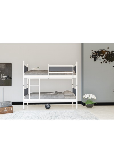 Metalia Gm 128 Star Ahşap Metal Ranza Beyaz-Antrasit Gri