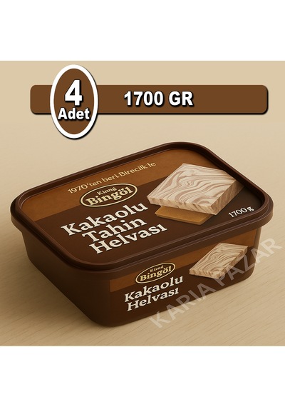 Bingöl Kakaolu Tahin Helvası 1700 G X 4 Aile Boyu Paket
