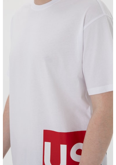 U.S. Polo Assn. Erkek Comfort Fit Bisiklet Yaka Beyaz Tişört 50306879-VR013