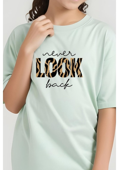 Fyk Kids Kız Çocuk Look Baskılı Tişört Mint Yeşil