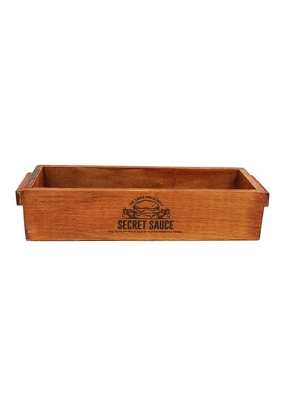 Ahşap Sosluk Logolu El Yapımı 30cm X 12cm Genişlik 7cm Yükseklik