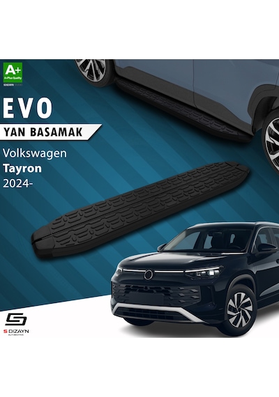 S-dizayn Vw Tayron 2 Evo Siyah Yan Basamak 193 Cm 2024 Üzeri A+ Kalite