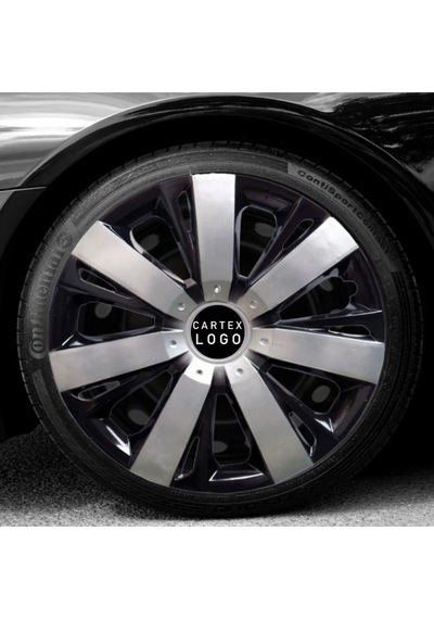 Volkswagen Polo 14'' Inç Gri - Siyah 4lü Set Jant Kapağı Çelik Jant Görünümlü