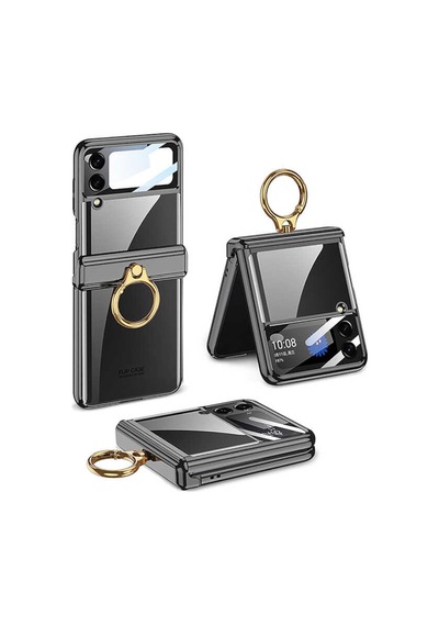Samsung Galaxy Uyumlu Z Flip 4 Kilif Seffaf Yüzüklü Full Korumali Kapak 470716362