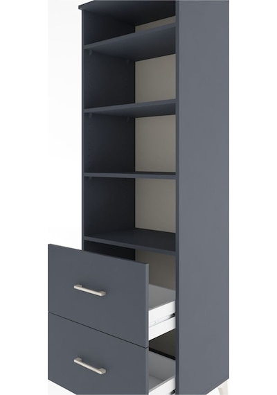 Hyperion Dolap 4 Raflı 2 Çekmeceli 60x44x195 Antrasit-antrasit Antrasit