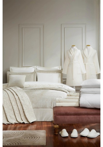 Özdilek -paisley Krem- 27 Parça Çift Kişilik Premium Çeyiz Seti