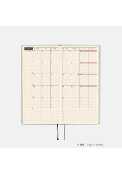 Hobonichi Techo Weeks English Slim Schedule Book - Moomin : 2026 Monday Start Mint Yeşil