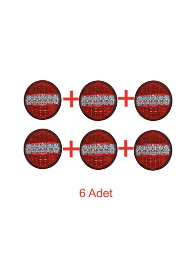 Ahmet Otomotiv Hamburger Tip Ledli Stop Lamba 24 Volt 4 Modlu 6 Adet