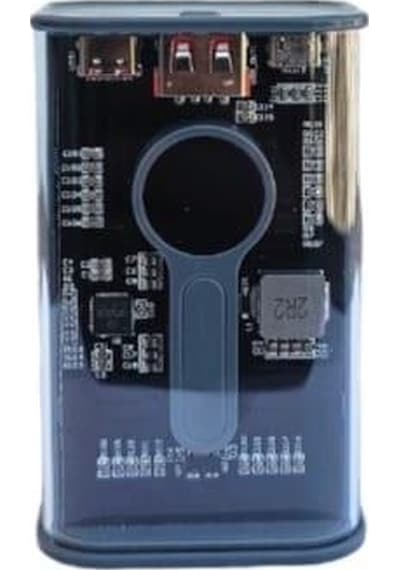 22.5w Pd Hizli 10000 Mah Digital Şeffaf Tasarimli Powerbank Gri