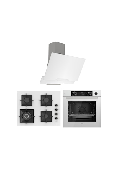 Ferre Fryart-Steamart SC Serisi Wok'lu Beyaz 3'lü  XE64CB-SC406-D064 Ankastre Set