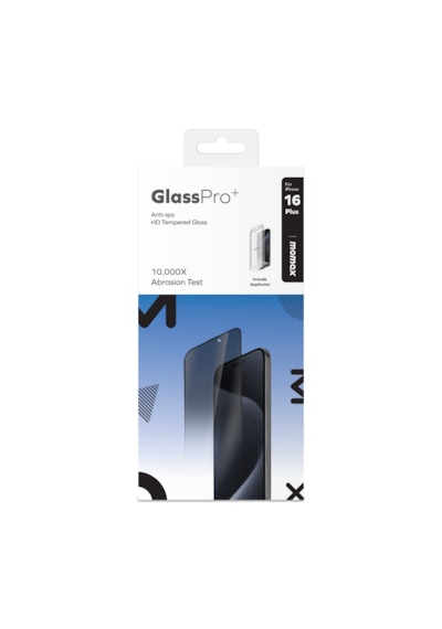 Momax GlassPro+ Anti-Spy HD Apple Uyumlu iPhone 16 Plus Tempered Glass Ekran Koruyucu
