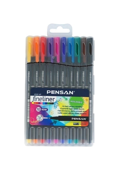 Keçe Uç Fineliner Kalem 0.4Mm Plastik Kutu 10 Lu