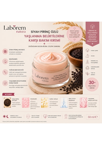 Laborem Natura Siyah Pirinç Özlü Anti-Aging Bakım Kremi 50 ML