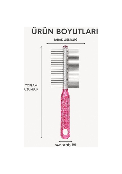 Kedi Köpek Tüy Tarama Tarağı Çift Taraflı Metal Dişli Bakım Tarağı Mavi