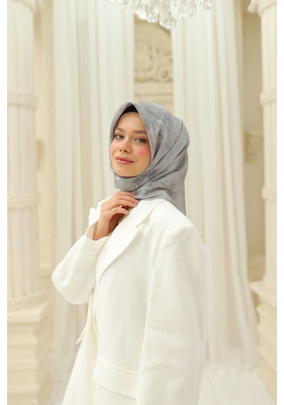 Silk Home Shiny Eşarp 75002-43 Gri, Gümüş
