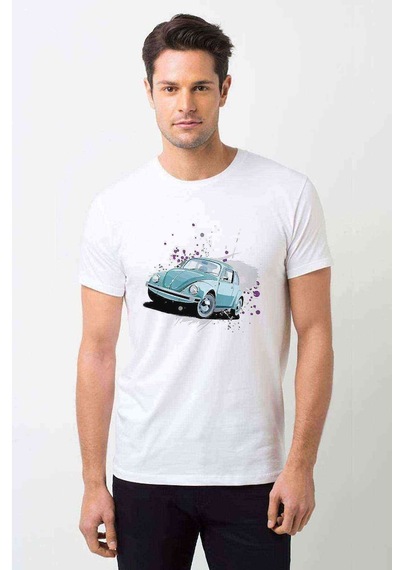 Tosba Baskılı Beyaz Erkek Tshirt