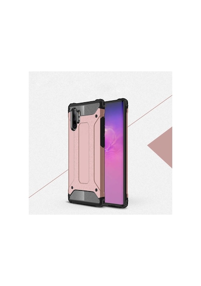 Noktaks - Galaxy Uyumlu Note 10 Plus Uyumlu - Kılıf Çift Katman Zırh Tank Crash Military Kapak - Rose Gold - T9667 Rose Gold