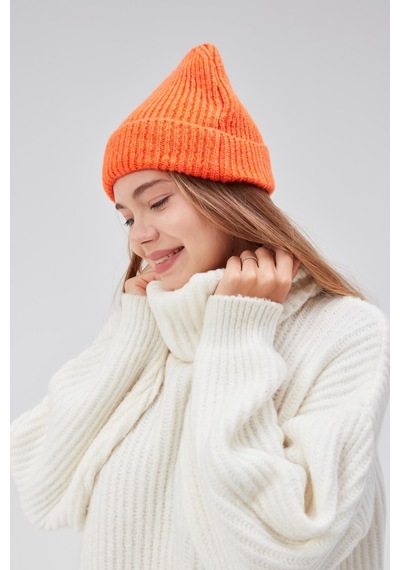 Derikem Basic Şık Standart Lüks Unisex Tiftik Bere Turuncu