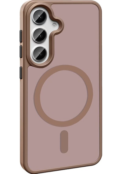 Zore Galaxy S25 Plus Kılıf M-safe Şarj Özellikli Mat Arka Yüzey Nvth Sio Kapak - Rose Gold Altın