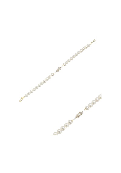 6,5 Mm Yaprak Modeli Doğal İnci Bileklik 18 Cm / Sarı Sarı Sarı Altın