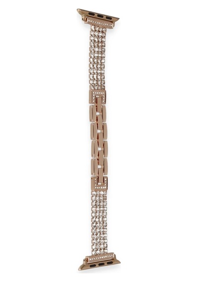 Newface - 213 - Apple Watch Uyumlu 38mm Live Taşlı Kordon - - Csmo-tex - Rose Gold