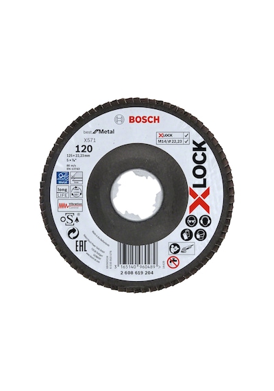 Bosch - X-lock - 125 Mm 120 Kum Best Serisi Metal Flap Disk
