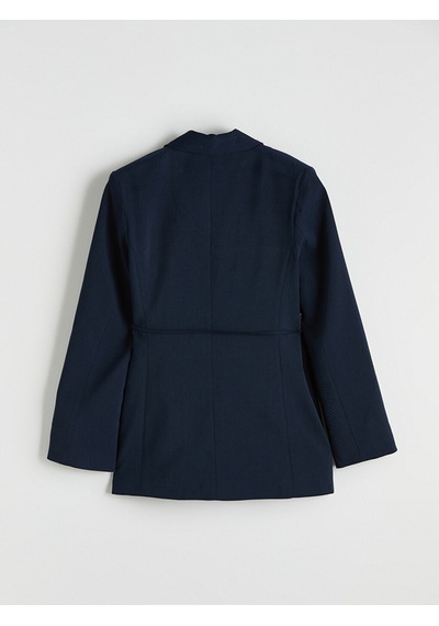 Lcw Modest Lacivert Kuşaklı Yaka Kadın Blazer Ceket