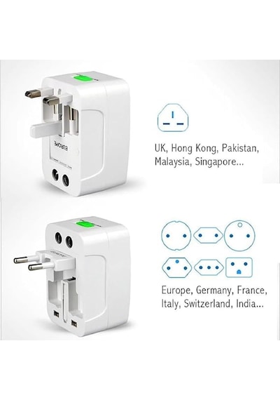 Universal Çoklu Priz Çevirici Dönüştürücü Seyahat Adaptörü, 150+ Ülke Al-ın-one