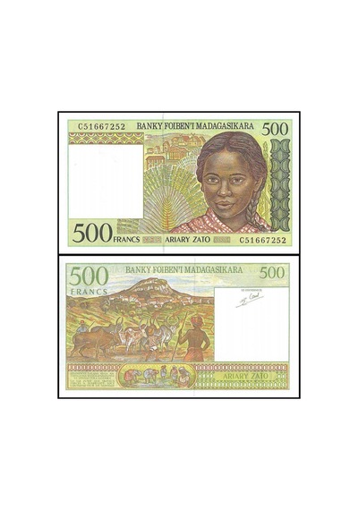 Madagaskar 2004 Yılı 500 Francs Kağıt Para Çil Unc Koleksiyon Para Nadir