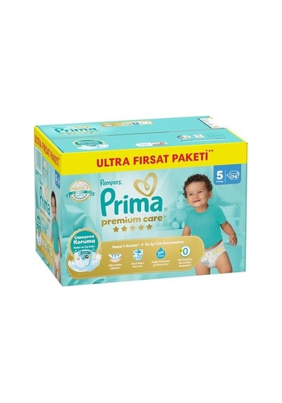 Bebek Bezi Premium Care 5 Numara 74 Adet Ultra Fırsat Paketi