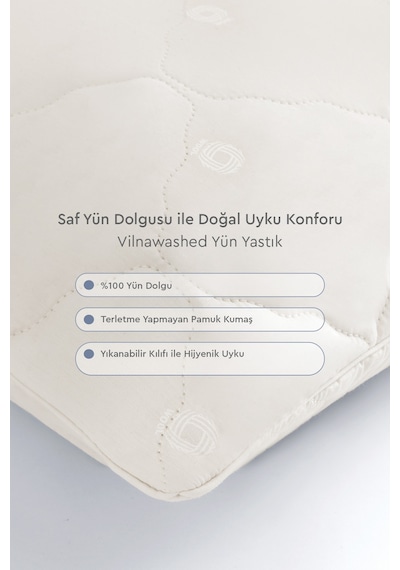 Yataş Vilnawashed Yün Yastık Beyaz 50 x 70 CM