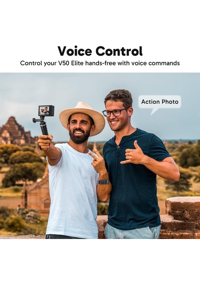 Akaso Action Cam 4k60fps 40m Sualtı Kamera 20mp Wifi Aksiyon Kamerası, Dokunmatik Ekranlı Eıs, 8x Zoom Ses Kumandalı Uzaktan Kumandalı Aksesuar Kiti Spor Kamera V50 Elite