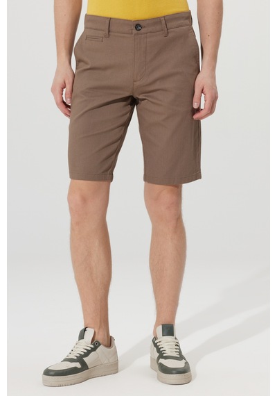 Ac&Co / Altınyıldız Classics Erkek Vızon Slim Fit Dar Kesim Yan Cepli Armürlü Şort