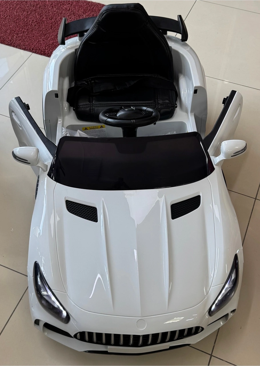 12v Mercedes Gtr Akülü Araba 1-4 Yaş, Uzaktan Kumandalı, Led Işıklı Beyaz