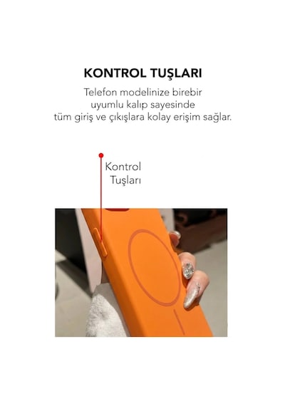 Apple İphone 15 Pro Max Uyumlu Magsafe Lansman Silikon Kılıf Turuncu