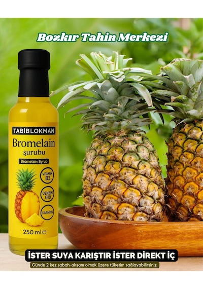 Bozkır Yöresel Bromelain Ananas İçeren  Şurubu 250 Ml Koenzim Q10 Ve L-karnitin İlaveli