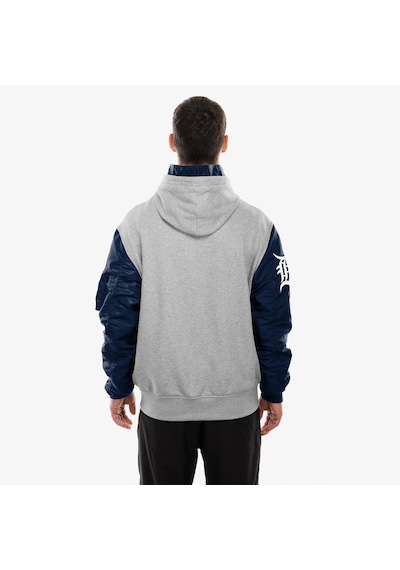 Alpha Industries X New Era Detroit Tigers Ma-1 Fermuarlı Erkek Gri Sweatshirt 60684029 2800153